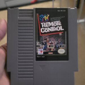 MTV Remote Control NES Cartridge - Gray with Black Label and Colorful Logo